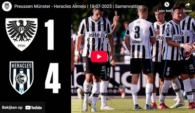 Heracles Almelo wint trainingskamp wedstrijd .......... met samenvatting en interview