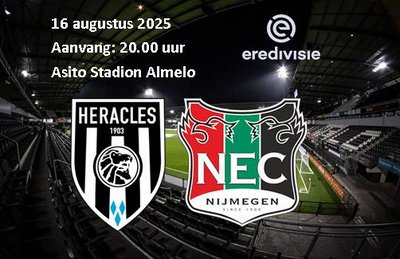 Heracles Almelo na rode kaart onderuit tegen NEC Nijmegen